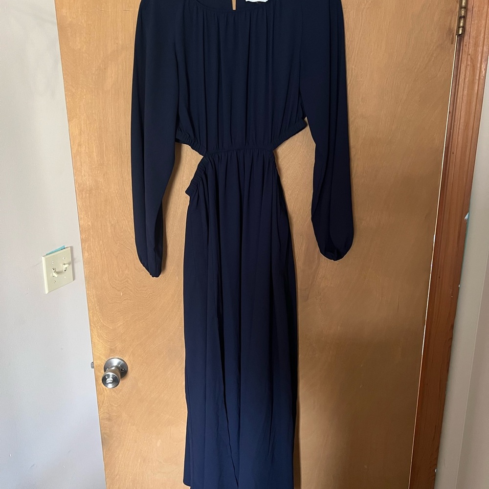 Emilia George Navy Blue Long Sleeve Dress